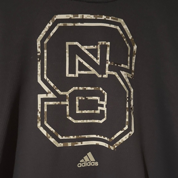 Adidas Grey Climawarm Hoodie with Camo NC State Block S Logo - Picture 2 of 5